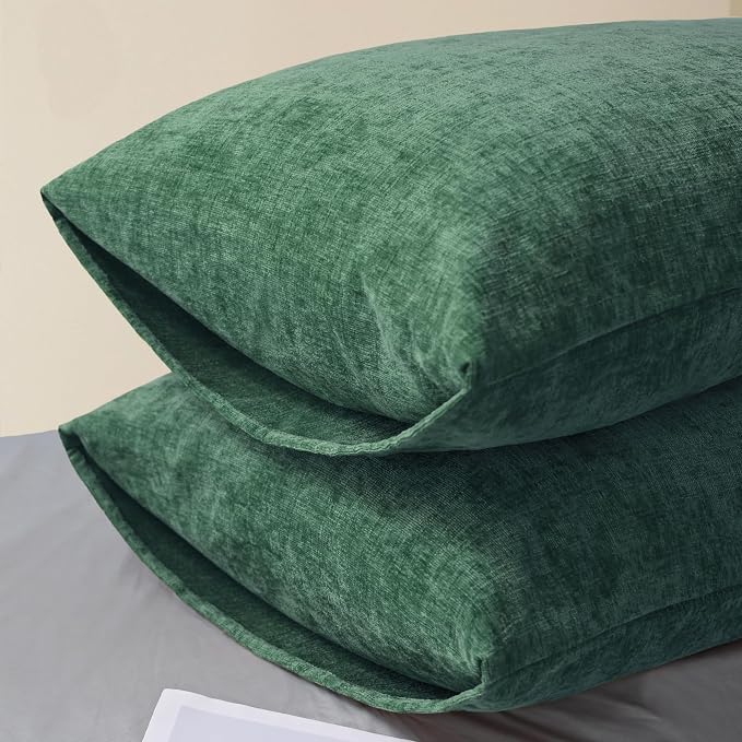 CaliTime Decorative Standard Throw Pillow Covers 26 X 20 Inches Dark Green