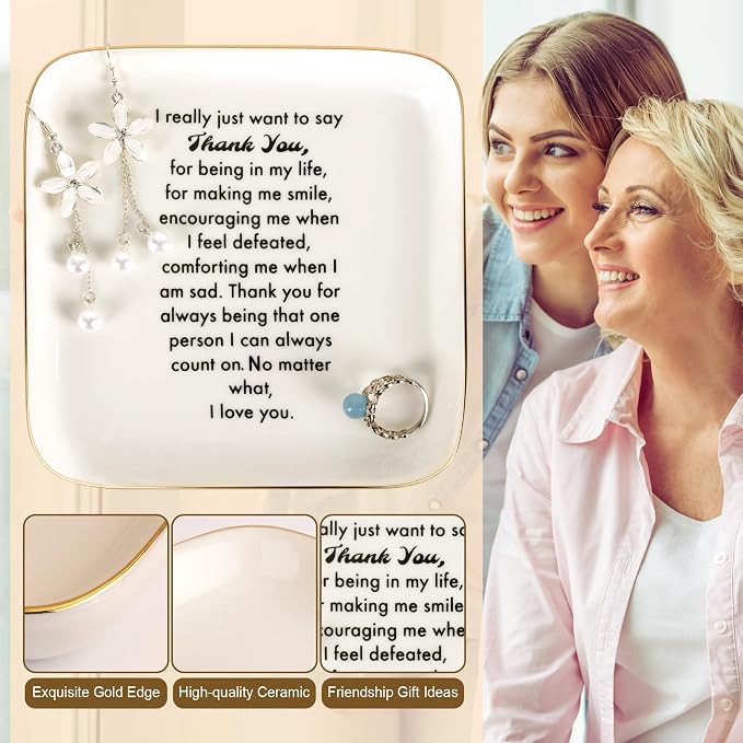 Thank You Gifts for Women, Birthday, Mother's Day, Christmas - Ring Dish