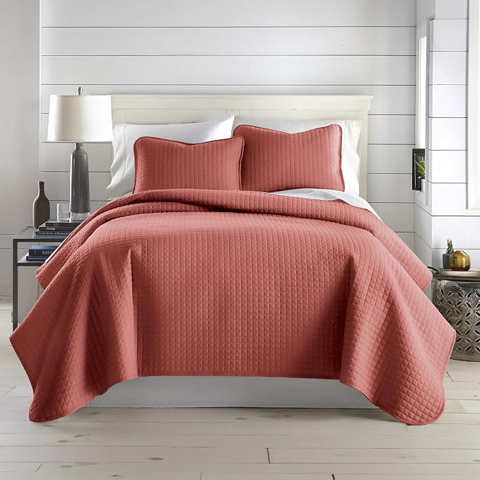 Southshore Fine Living, Inc. Oversized King Quilt Bedding Set with 2 Pillow Shams, Marsala Coverlet, King Size/California Bedspread, Soft Microfiber Bedding, Easy Care, Machine Washable, Marsala