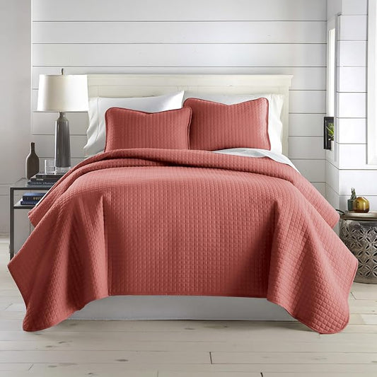 Southshore Fine Living, Inc. Oversized King Quilt Bedding Set with 2 Pillow Shams, Marsala Coverlet, King Size/California Bedspread, Soft Microfiber Bedding, Easy Care, Machine Washable, Marsala