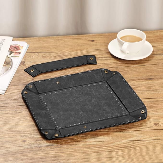 SITHON Valet Tray Desktop Storage Organizer with 2 Compartments