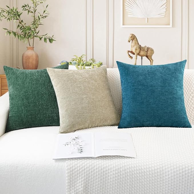 CaliTime Decorative Couch Throw Pillow Covers 18 X 18 Inches Light Taupe