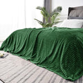 BEDELITE Ribbed Jacquard Dark Green King Size Blankets for Bed, 108x90 Inch | Soft Warm Decorative Fluffy Blanket, Cozy Fuzzy Lightweight Plush Fleece Throw Blankets for Bed, Room Decor, Gift for Women