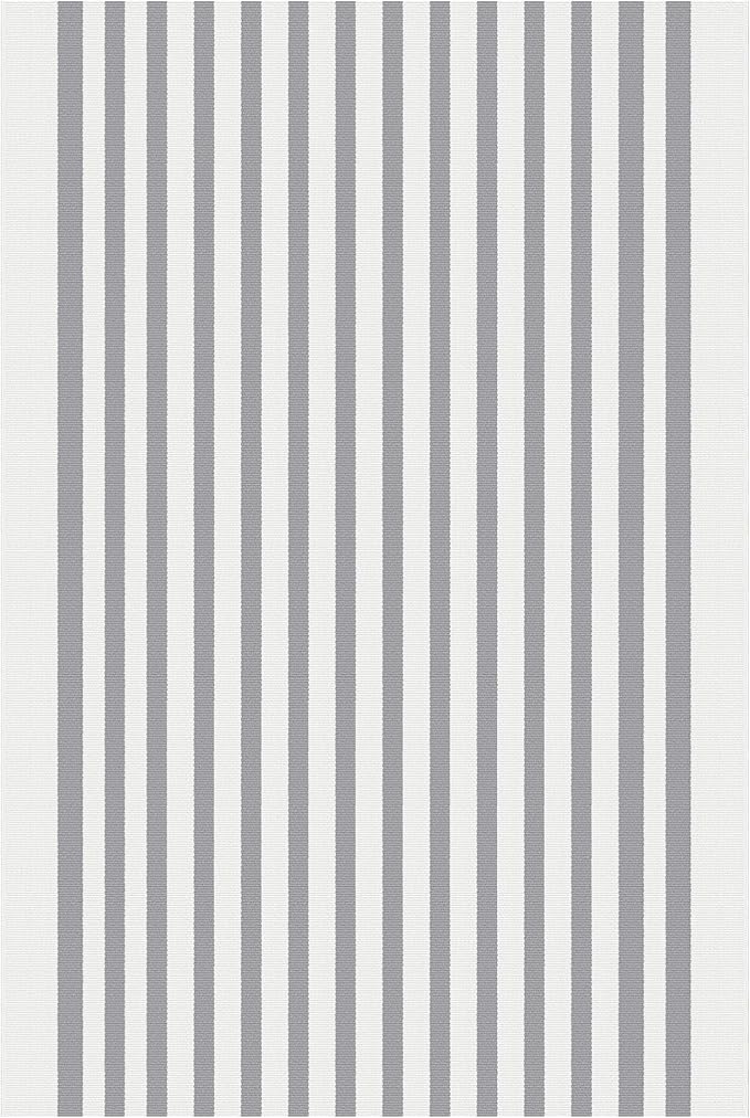 KILOCOCO Striped Rug 3x5 ft Washable Front Door Outdoor Rug, Grey White | Cotton Layered Doormats, Washable Front Porch Rug, Woven Low Pile Welcome Mat for Kitchen Entryway Farmhouse Patio