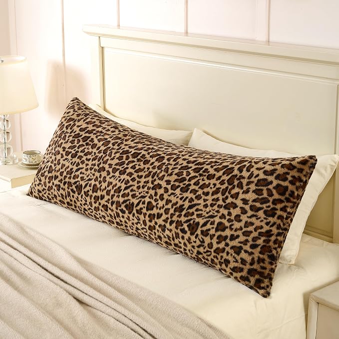 GALMAXS7 Cheetah Pillow Covers Leopard Throw Pillow Covers, 20x54 | Faux Fur Throw Pillow Covers Leopard Couch Pillow Covers Fluffy Soft Decorative for Home Living Room Bedroom