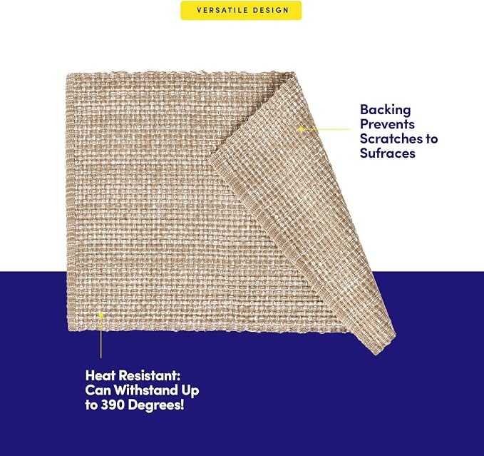 Sweet Home Collection 100% Cotton Placemats for Dining Room Rectangle Two Tone Woven Fabric 13" x 19" Soft Durable Table Mat Set, Set of 6, Taupe