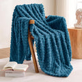 Excervent Big 3D Clouds Stylish Blanket for Bed, 50x70 Inches, Navy Blue | Decorative Fuzzy Flannel Fleece Throw Blanket for Sofa Bed Couch, Super Soft Cozy, Suitable for All Seasons
