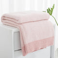 Carriediosa Heather Throw Blanket 60x80, 400GSM Ultra Soft Microfiber | Dusty Pink, Fuzzy Fluffy Cozy Plush Knit Knitted Throws, Lightweight Cute Preppy Fall Blankets for Couch, Bed