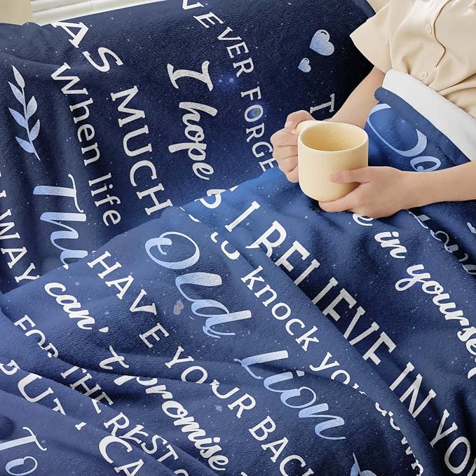 Gifts for Son, Son Gifts from Dad, Son Birthday Fathers Day Graduation Valentines, Soft Throw Blanket 60"x50"