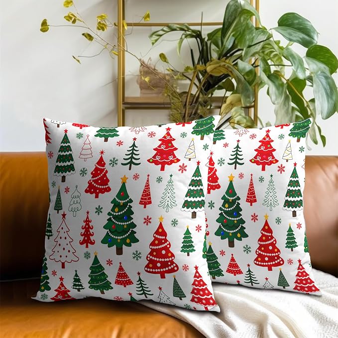 Giwawa Christmas Trees Double Sided Pillow Covers Set of 2
