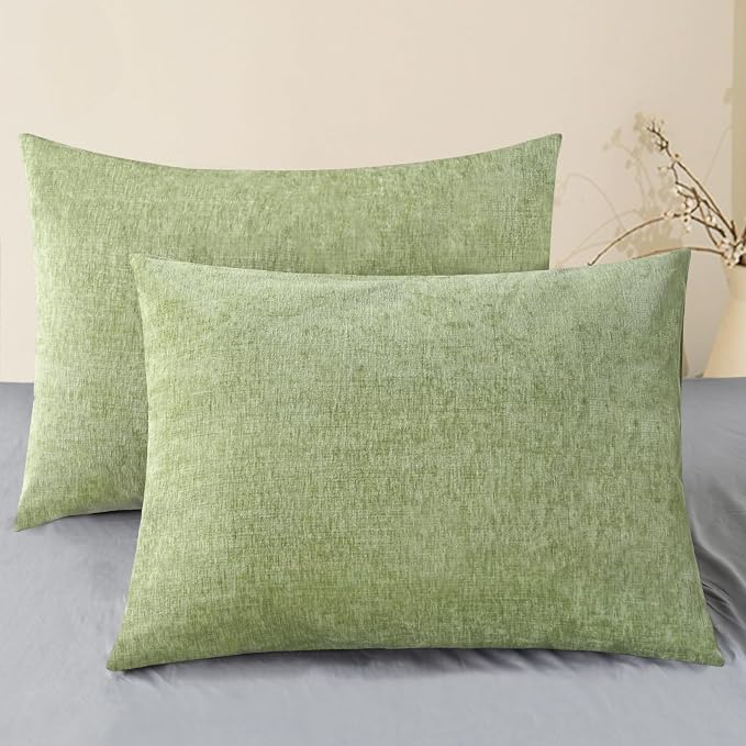 CaliTime Decorative Standard Throw Pillow Covers 26 X 20 Inches Sage Green