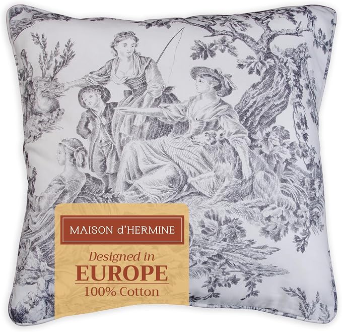 Maison d' Hermine Throw Pillow Covers 100% Cotton (18" x 18" - Pack of 1)