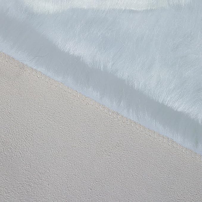 linmopm Faux Fur Rug White Sheepskin Shag 6x9 ft Rectangle | Fluffy Fuzzy, High-Density Cushion, For Bedroom Bedside Living Room, Plush Carpet, Sofa Cover