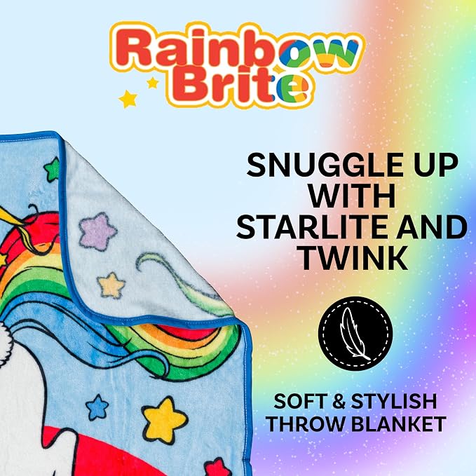 Silver Buffalo Rainbow Brite, Starlite, Twink, Throw Blanket, 45x60in | Fleece, Soft and Cozy, 180 GSM