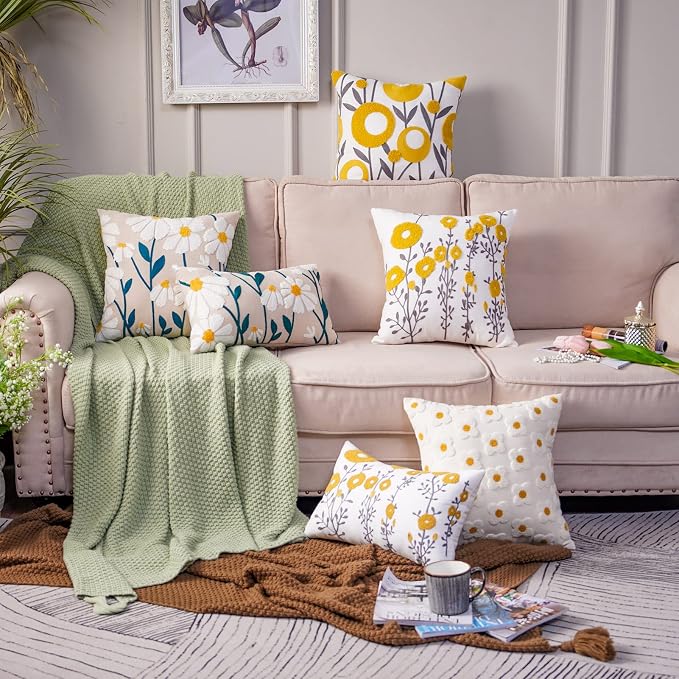 ARTMAGIC Boho Throw Pillow Cover Embroidered Decorative Cushion Cover