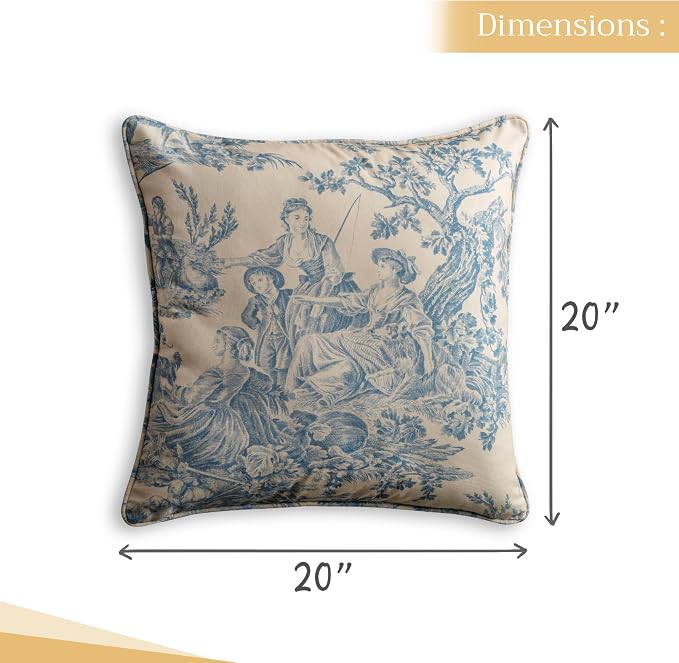 Maison d' Hermine Throw Pillow Covers 100% Cotton (20" x 20" - Pack of 2)