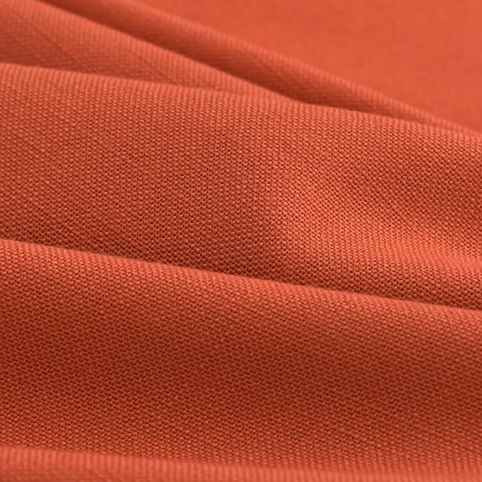 Linen Curtains, Bright Orange, 96 Inch Long | 8ft, For Living Room