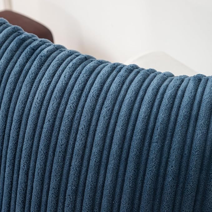 Kevin Textile Striped Corduroy 20”x20” Pillow Covers 2 Pack, Dusty Blue