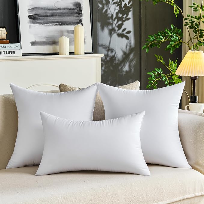 26 x 26 Throw Pillow Inserts Pack of 2 Large White Decorative Square Pillows for Couch Bed Sofa Cushion Sham Stuffer Indoor