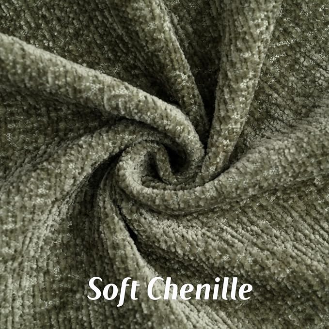 FUTEI Pack of 2 Chenille Soft Throw Pillow Covers 16x16 Inch, Sage Green