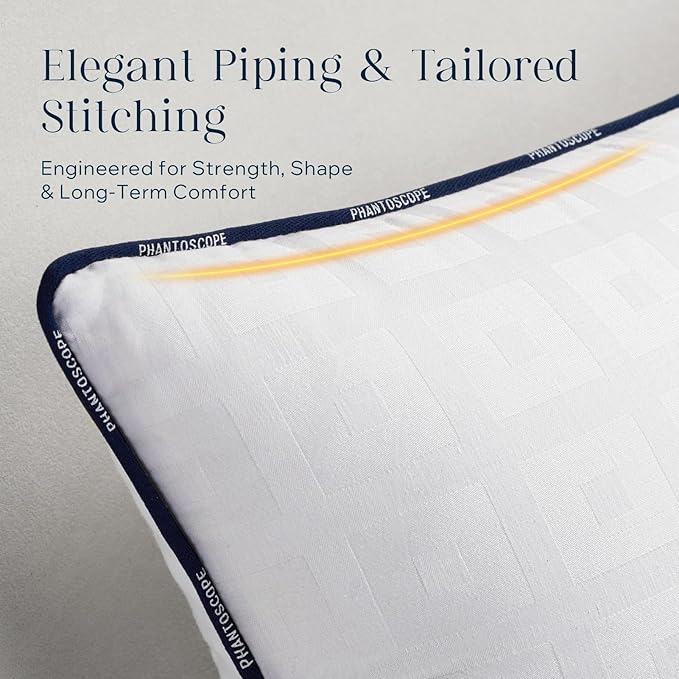 Phantoscope 16x16 Pillow Inserts, Decorative Throw Pillow Inserts with 100% Cotton Jacquard Cover, Virgin Fiber Pillow Sham Stuffer, Square Couch Cushion Pillows, Pack of 1, 16x16 Inch