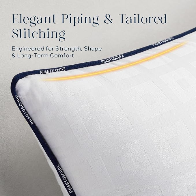 Phantoscope 20x20 Pillow Inserts - Throw Pillow Inserts with 100% Cotton Jacquard Cover - 20 Inch Bed and Couch Pillows Square Form Throw Pillows, Pack of 2