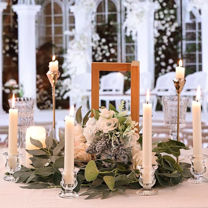 Letine Candlestick Holders Set of 12-2.5" H Taper Candle Holders Bulk - Clear Glass Candle Holder for Rustic Wedding Centerpiece Table Decorations, Valentine's Day & Thanksgiving Decorations Indoor