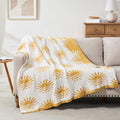 Warm Chenille Throw Blanket for Couch, Cozy Soft Knitted Blankets | Lightweight Fuzzy Travel Warm Decor for Women, Mom, Girls, Sofa, Chair, 50x60in, Yellow Sunset