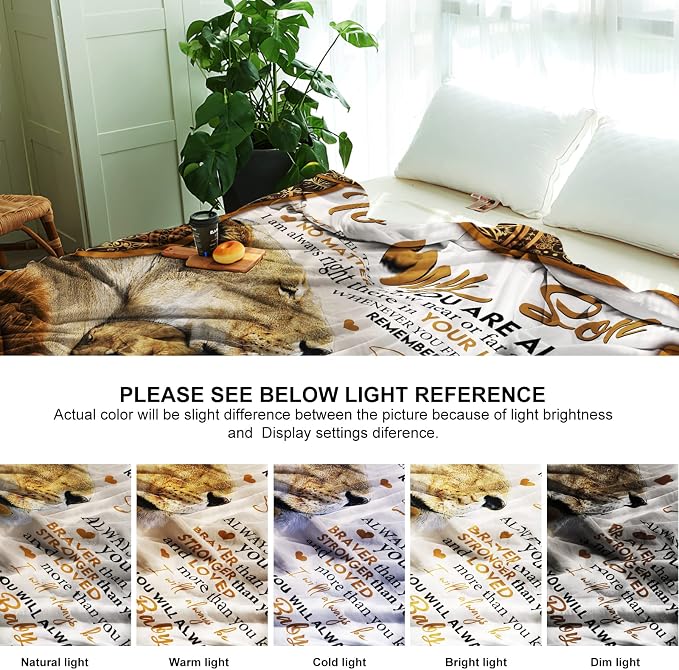 Gifts for Son, Son Gifts from Mom, Son Birthday Fathers Day Graduation Valentines, Soft Throw Blanket 60"x50"