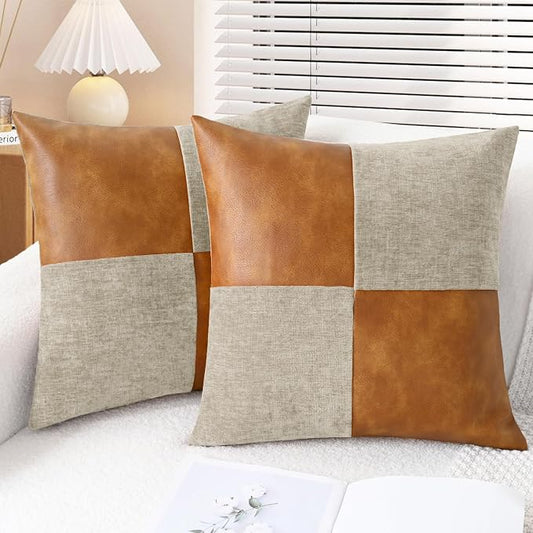 CaliTime Decorative Couch Throw Pillow Covers 18 X 18 Inches Light Taupe