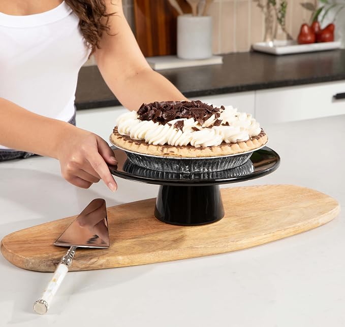 THE Cake Stand, 10 Inch Ceramic Pedestal Dessert Stand, Black