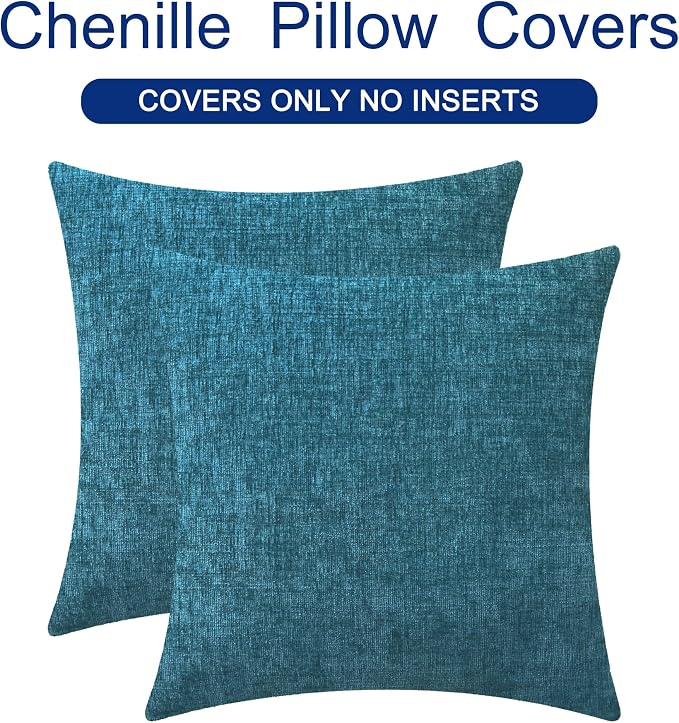 CaliTime Decorative Couch Throw Pillow Covers 26 X 26 Inches Ocean Blue