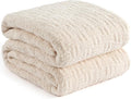 White Ultra Soft Knit Throw Blanket for Couch,60"X80" Microfiber Fluffy Cozy Warm Knitted Blankets with Checked Pattern for Sofa Bed