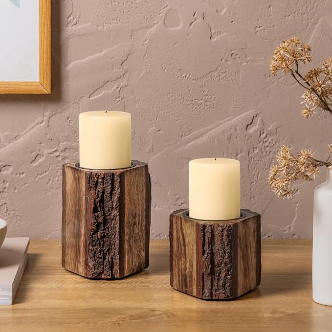 JFY Designs Wildera Candle Holders for Pillar, Farmhouse Fireplace Décor
