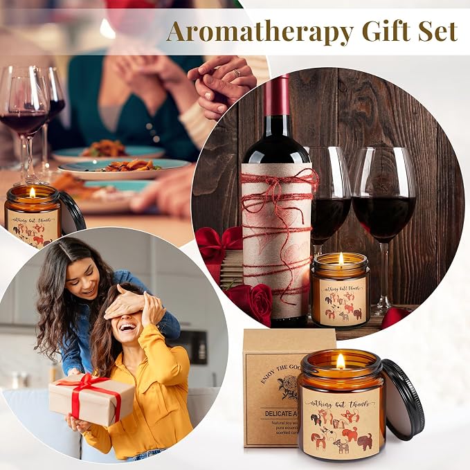 Fumete 10 Pcs Employee Appreciation Gifts Jars Scented Soy Candles 3.5 oz The Difference Candles Team Thank You Gifts for Vet Tech Office Coworker Volunteers Nurse Teachers(Amber, Nothing But Thanks)