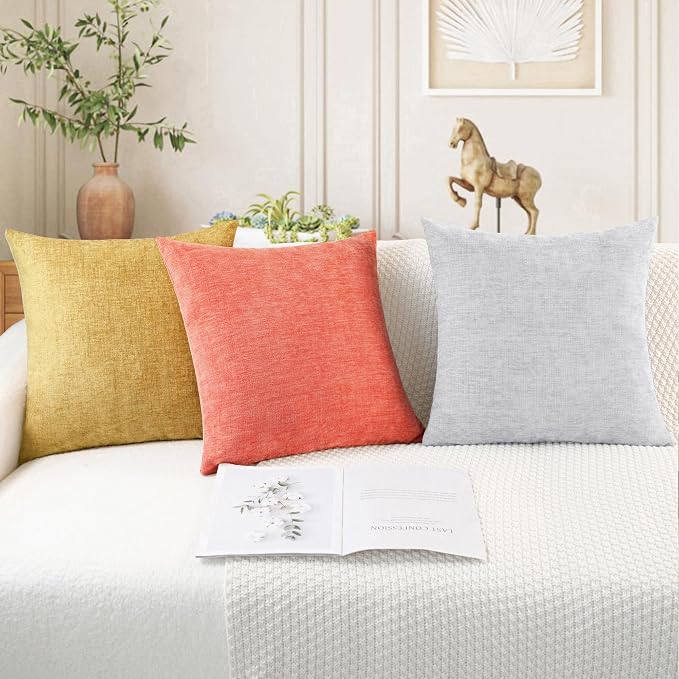 CaliTime Decorative Couch Throw Pillow Covers 24 X 24 Inches Living Coral