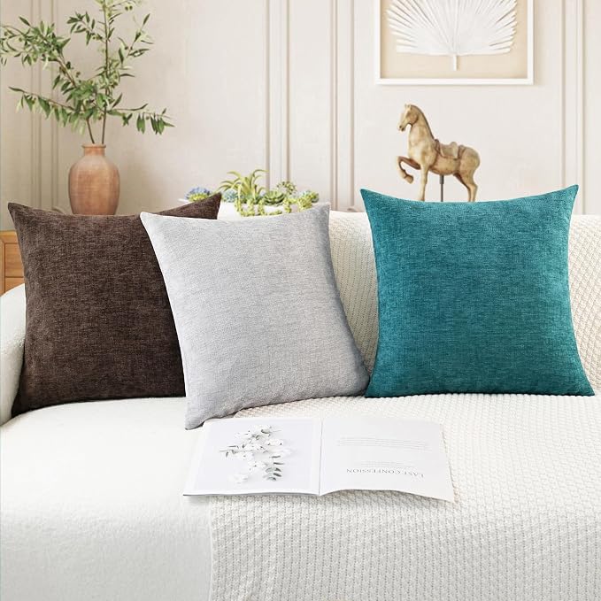 CaliTime Decorative Couch Throw Pillow Covers 26 X 26 Inches Teal