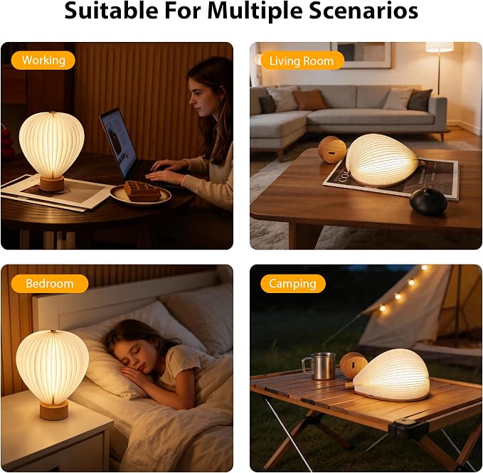 Hot Air Balloon Warm Night Light,Dimmable Touch Lamp for Bedroom,Portable Table Bedside Lamp,hot air balloon lantern decor,1200 mAh battery,Portable Camping Lamp for Outdoor,Bedroom,Party Decor