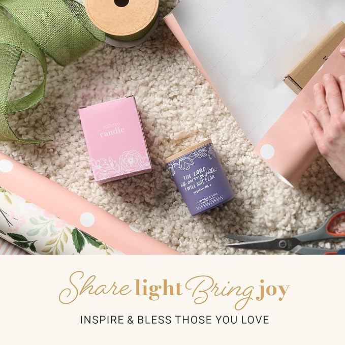 Christian Art Gifts Soy Wax Scented Candle: Lavender & Sage Scent
