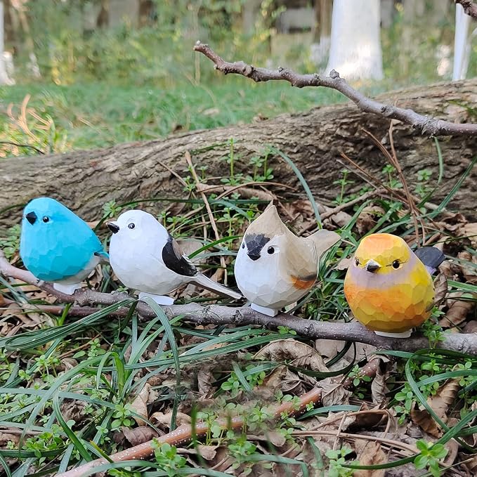 WEAUSUP Hand Carved Wooden Bird Figurine Gift for Friends