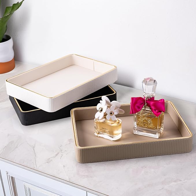 Perfume Tray Valet Tray Night Stand Bedside Organizer| Perfume Organizer Catchall| Perfume Trays for Dresser Vanity Tray for Dresser Countertop| Perfume Holder| Nightstand Organizer Women