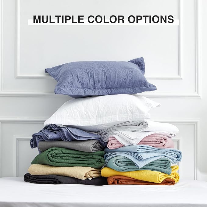 Love's cabin Quilts for Full Bed White Bedspreads Bedding Set - Summer Lightweight Bedspread Comforter - Coin Pattern Bedding Coverlet for All Season - 3 Pieces (1 Quilt, 2 Pillow Shams)