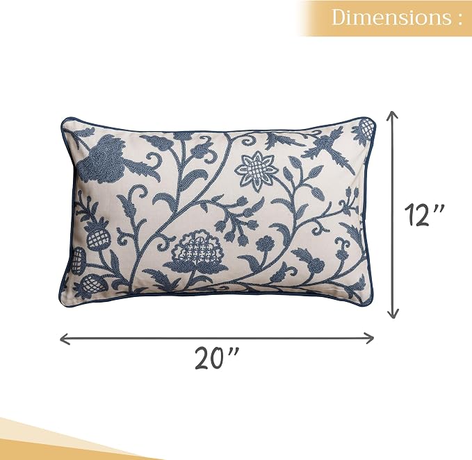 Maison d' Hermine Throw Pillow Covers 100% Cotton (12" x 20" - Pack of 1)
