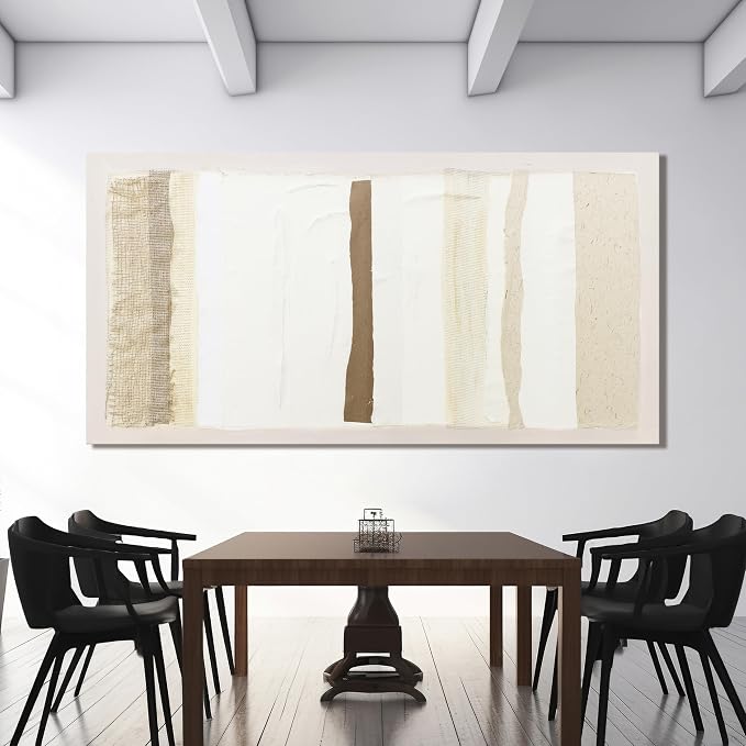 Neutral Wall Art Decor Modern Canvas Art Wall Decor Brown And White Artwork for Walls Oversized Wall Art Prints Large Wall Art for Living Room 29"X58" for Room Bedroom Office Decor