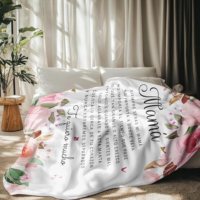 Regalos para Mamá, Regalos para Mama En Español, Regalos para Mamá De Cumpleaños, Mom Gifts from Daughter Son, Birthday Gifts for Mom in Spanish, Mama Gifts Throw Blanket 60" x 50"