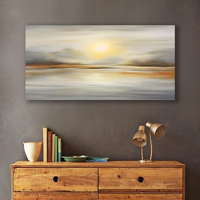 VHMING Abstract Canvas Wall Art Seascape Canvas Printing Abstract Art Wall Decor Artwork for Living Room Bedroom Dining Room Home Office Decor 29x58 inch