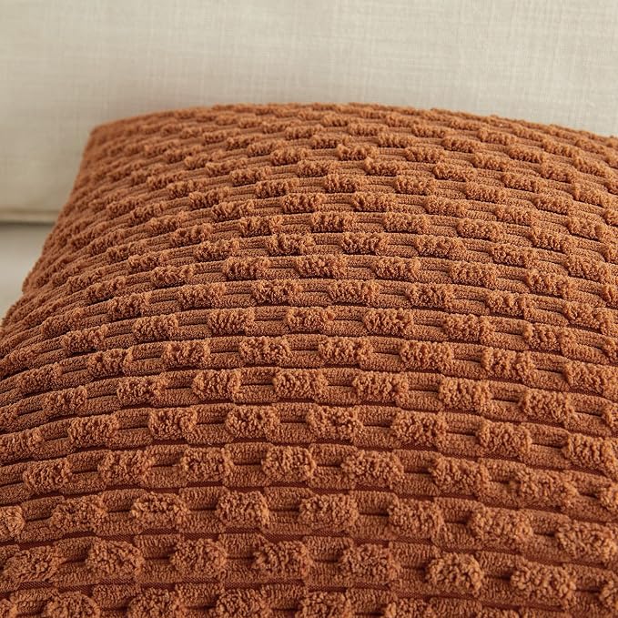 Rust Decorative Throw Pillow Covers 18x18 Inch Set of 2 Boho