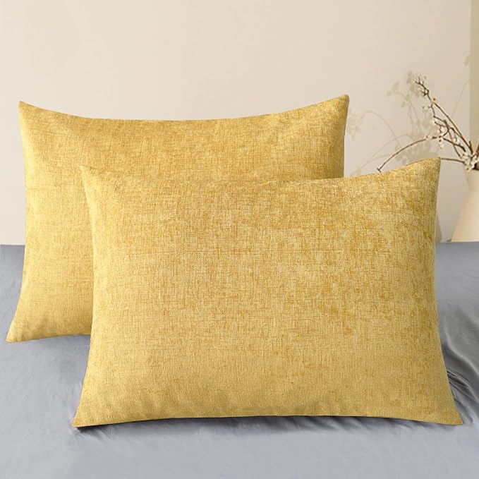 CaliTime Decorative Standard Throw Pillow Covers 26 X 20 Inches Gold
