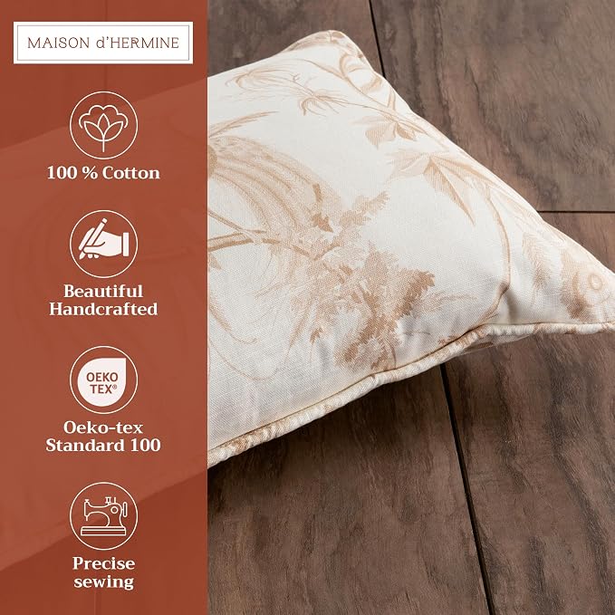 Maison d' Hermine Throw Pillow Covers 100% Cotton (12" x 20" - Pack of 1)