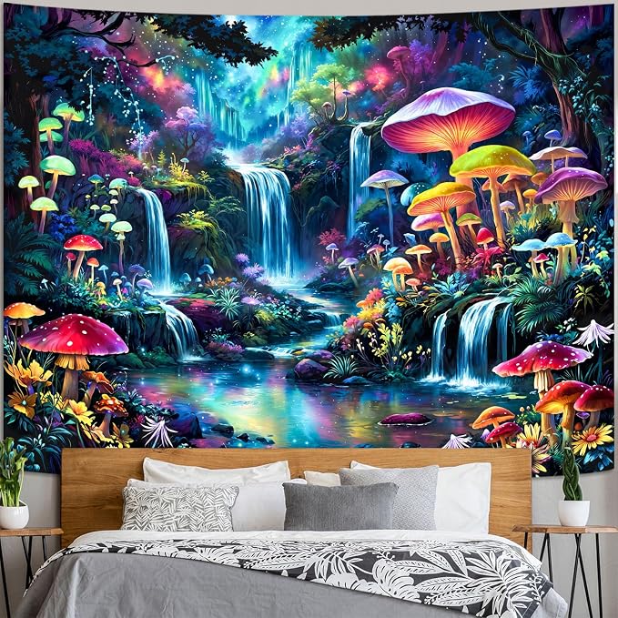 Zussun Hippie Sun Tapestry Boho Vintage Sunrise Nature Tree Lake Wall Tapestry for Bedroom Aesthetic Colorful Landscape Small Tapestries Wall Hanging for Dorm Living Room Decor 48 x 36 Inch